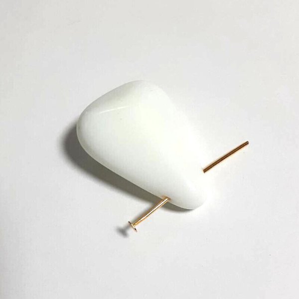 画像5: ウランビーズ1015　ボヘミアビーズ　ホワイト（1個入）【年代物】 (5)