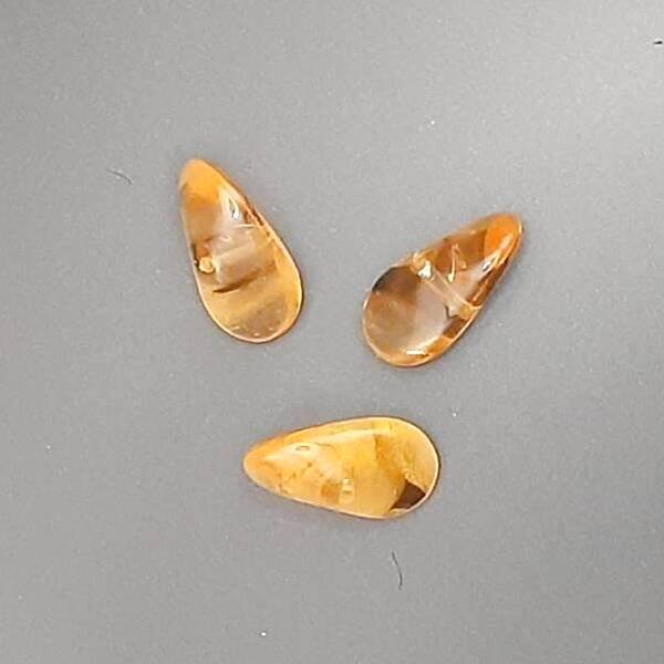 画像2: ウランビーズ1017　ボヘミアガラス　オレンジ（3個入）【年代物】 (2)