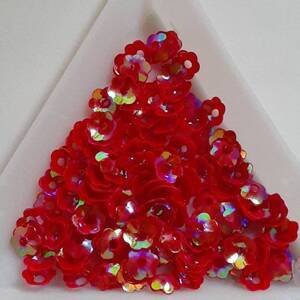画像1: スパンコール1135 プリンセスフラワー5mm　コーラルAB1ｇ (1)