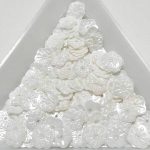 画像1: スパンコール2240　梅花6mm　ホワイト1g (1)