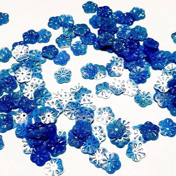 画像2: スパンコール2244　梅花6mm　ブルー1g (2)