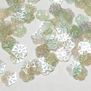 画像2: スパンコール2245　梅花6mm　グリーン1g (2)