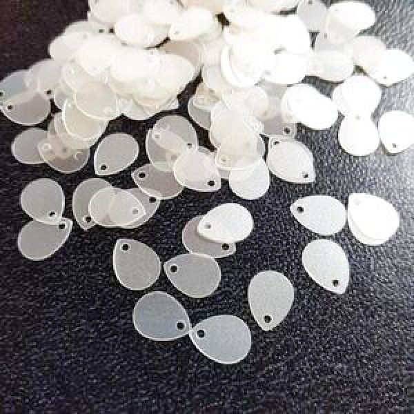 画像2: スパンコール限定197　ドロップ8×6mm　クリスタルホワイト1g (2)