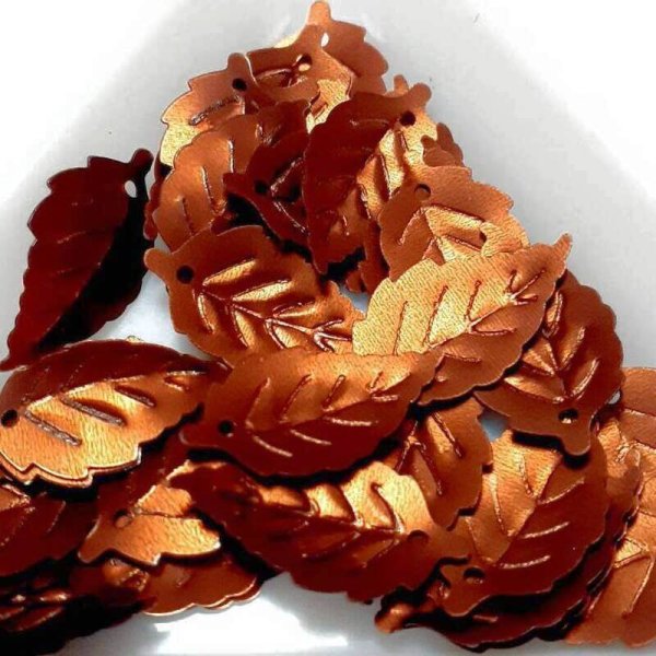 画像1: スパンコール2227　リーフ14×10mm　ブラウン1g (1)