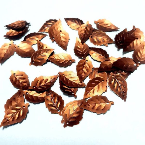 画像2: スパンコール2227　リーフ14×10mm　ブラウン1g (2)