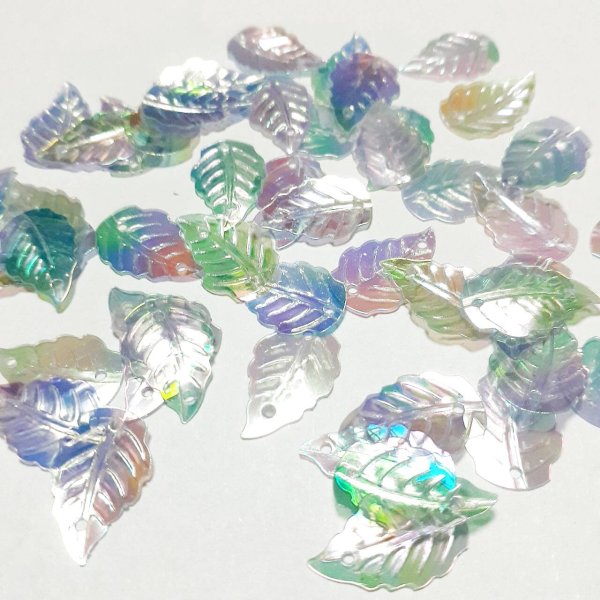 画像2: スパンコール2228　リーフ14×10mm　ブルーAB1g (2)