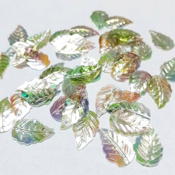 画像2: スパンコール2229　リーフ14×10mm　グリーンAB1g (2)