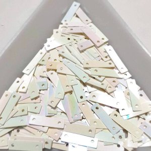 画像1: スパンコール2291 長方形9×2 ホワイトAB1g (1)