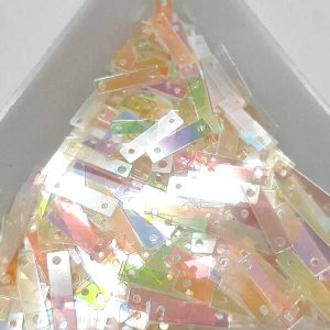 画像1: スパンコール2290 長方形9×2 ホワイトAB1g (1)