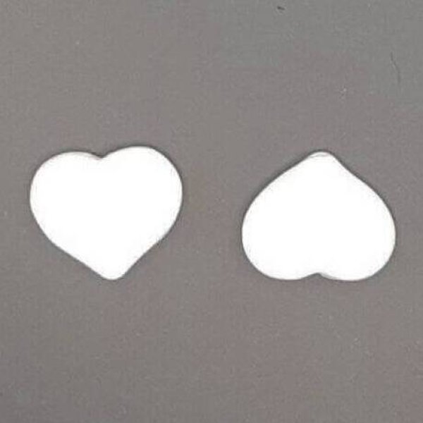画像2: ウランビーズ1013a　ハート　ホワイト（2個入り）【年代物】 (2)