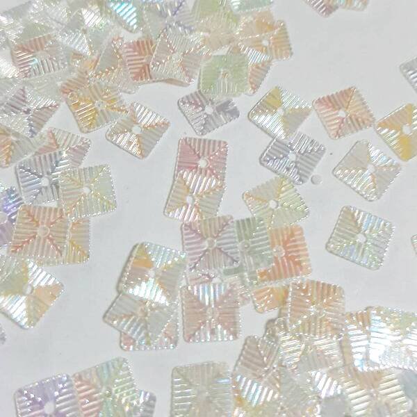 画像2: スパンコール1721　スフィンクス5mm　ホワイトAB1g (2)