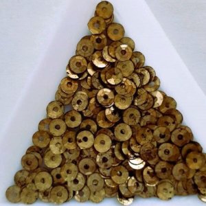 画像1: スパンコール1830 亀甲4mm M.ゴールド 1g （ダーティーライン） (1)
