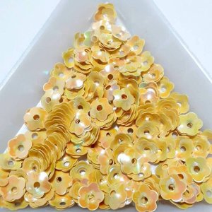 画像1: スパンコール1918　プリンセスフラワー5mm　イエローAB1g　5枚花弁 (1)