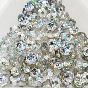 画像1: スパンコール限定245　プリンセスフラワー4mm　シルバープリズム1g【在庫限り】 (1)
