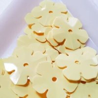 画像1: スパンコール限定292 フラワー五つ花 イエロー14mm 1g