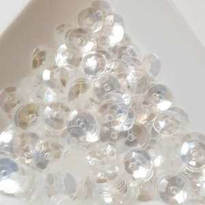 画像1: スパンコール2031 亀甲5mm ホワイト 1g (1)