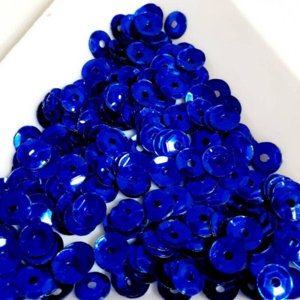画像1: スパンコール2134J 亀甲４mm ブルー 1ｇ (1)