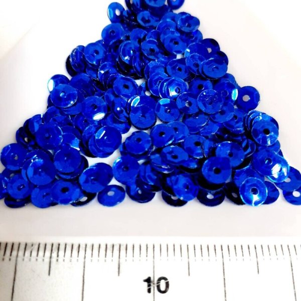 画像2: スパンコール2134J 亀甲４mm ブルー 1ｇ (2)