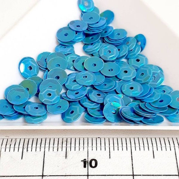 画像2: スパンコール2146J 亀甲5mm ブルー 1g (2)