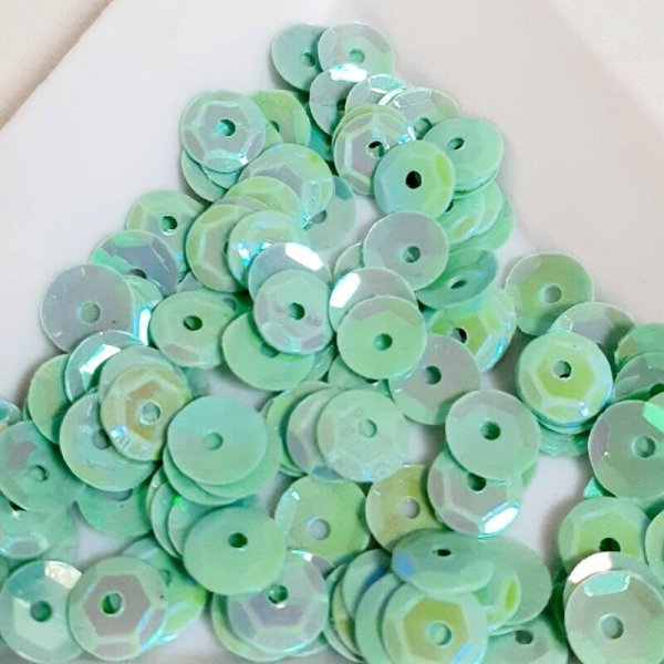 画像1: スパンコール2150J 亀甲5mm グリーン 1g (1)