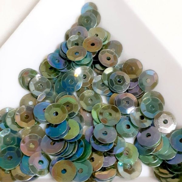 画像1: スパンコール2158J 亀甲5mm グリーン 1g (1)