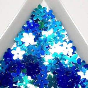 画像1: スパンコール2215 デイジー7mm ブルーAB1g【在庫限り・入荷予定無し】 (1)