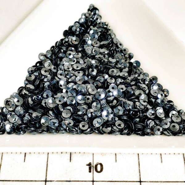 画像2: スパンコール2338 ラウンド2mm グレー 1ｇ (2)