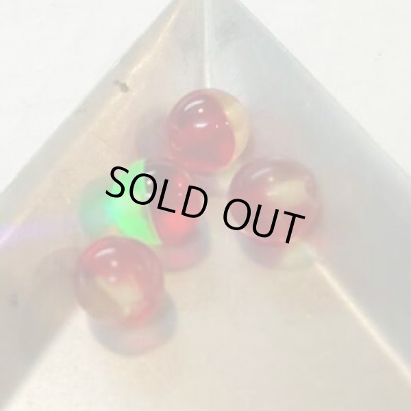 画像2: ウランビーズ327　レッド×イエロー　ラウンド（4個入り） (2)