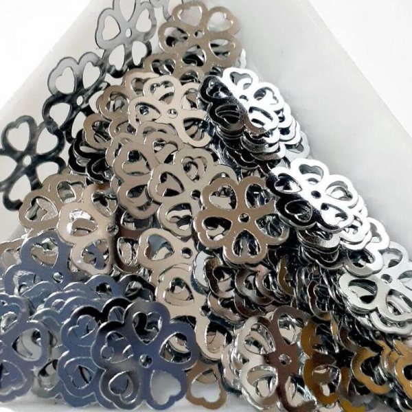 画像1: スパンコール2424　透かし桜10mm　シルバー1ｇ (1)