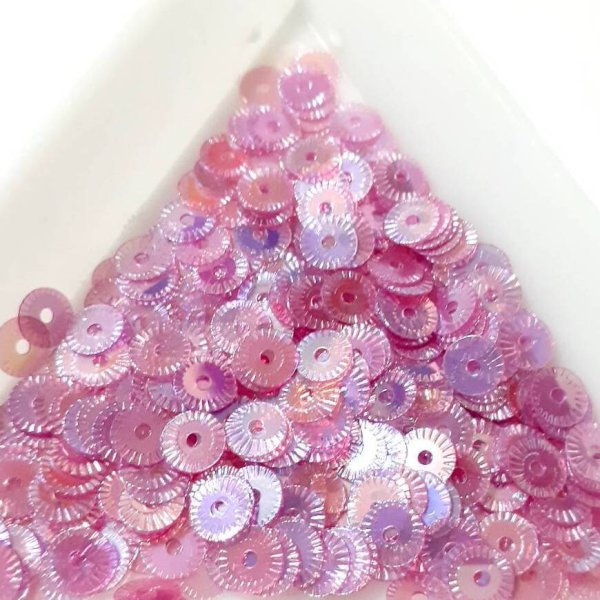 画像1: スパンコール2450 クロック4mm ピンク 1g　 (1)