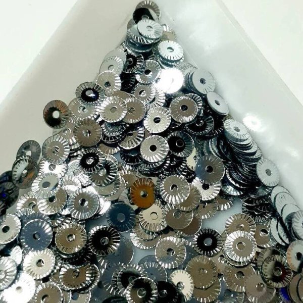 画像1: スパンコール2458 クロック4mm シルバー 1g　 (1)