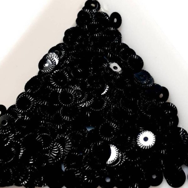 画像1: スパンコール2459 クロック4mm　ブラック 1g　 (1)