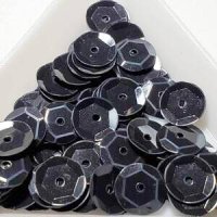 画像1: スパンコール限定275 亀甲8mm ブラック 1g