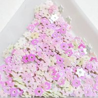 画像1: スパンコール1847　六弁花4mm　ホワイトAB　1g