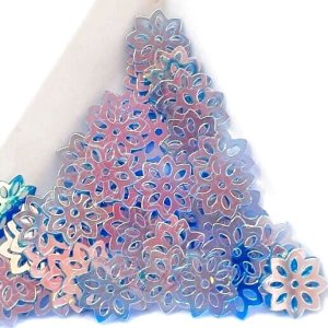 画像1: スパンコール限定306〈大穴〉八重桜10mm　ブルー1g (1)