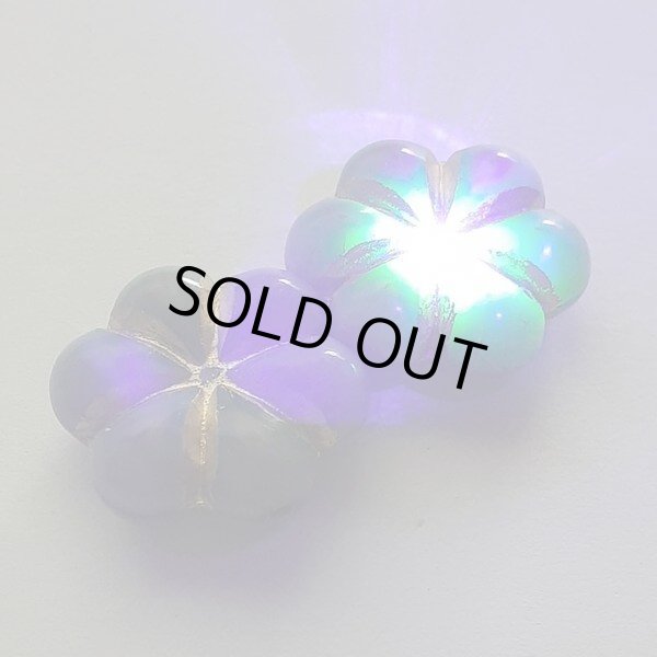 画像3: ウランビーズ374　ブルー　花形17mm（2個入り） (3)